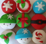 Elegant Christmas Cupcakes Pack (6 pcs) by YaluYalu - yaluyalu