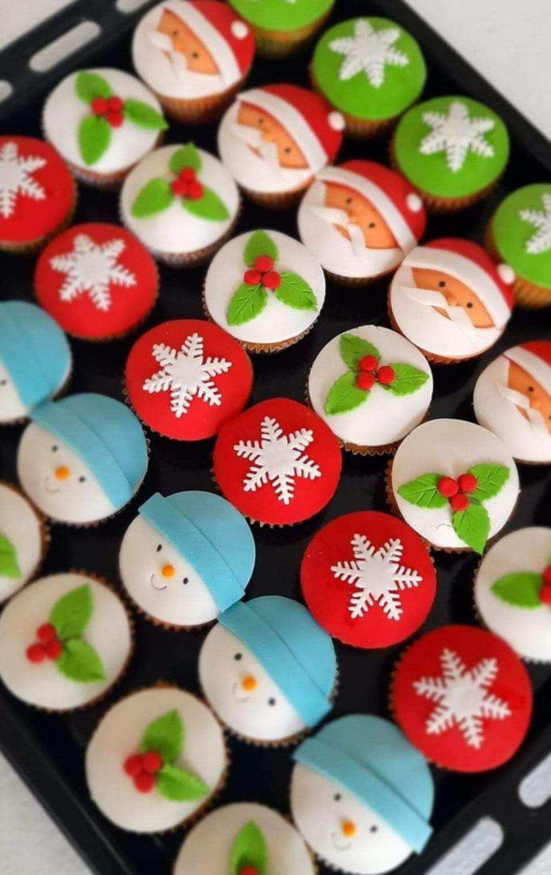 Elegant Christmas Cupcakes Pack (6 pcs) by YaluYalu - yaluyalu