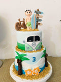 Beach Theme 2 Tier Ribbon Cake 3Kg by Yalu Yalu - yaluyalu
