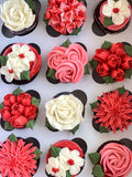 Valentine Floral Cupcakes Box (12 Pieces)