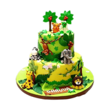 Jungle Theme Birthday Cake With Animals by Yalu Yalu