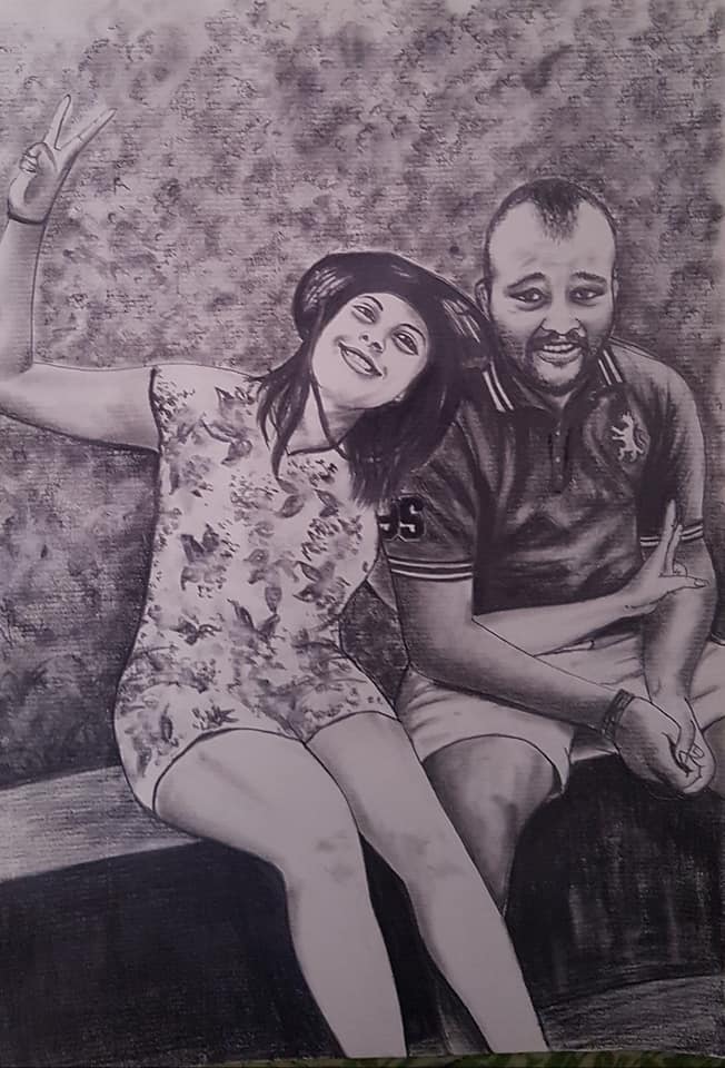 Couple Pencil Art Portrait by YaluYalu