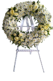 White roses & White Crysanthimum Wreath