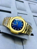 Patek Philippe Geneve Gold Blue  Mens Watch