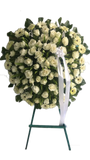 White Roses and Gerberas Stand Wreath