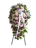White Crysanthimum & Purple Flower Wreath