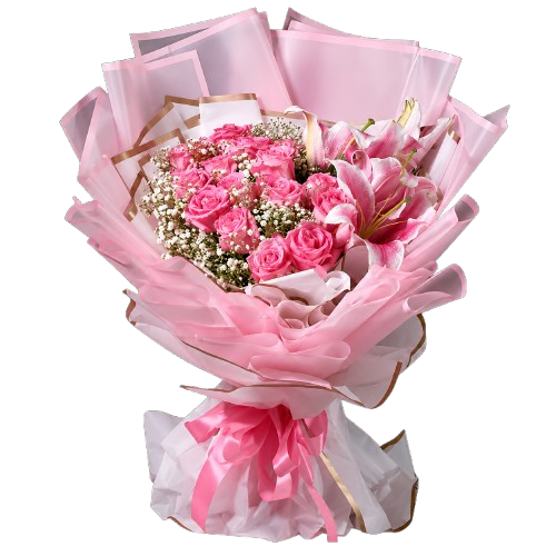 Blushing Love Flower Bouquet (Need 5 days) by Yalu Yalu | Delivery in Sri Lanka