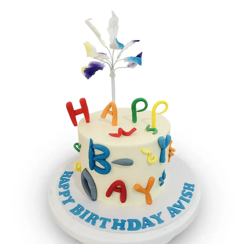 Colorful Cheer Birthday Ribbon Cake 1Kg\1.5Kg - Yalu Yalu | Cake Delivery Sri Lanka