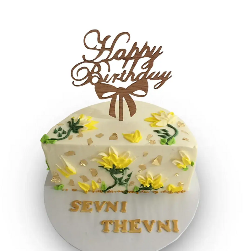 Elegance Bloom Ribbon Cake 1Kg\1.5Kg - Yalu Yalu | Cake Delivery Sri Lanka