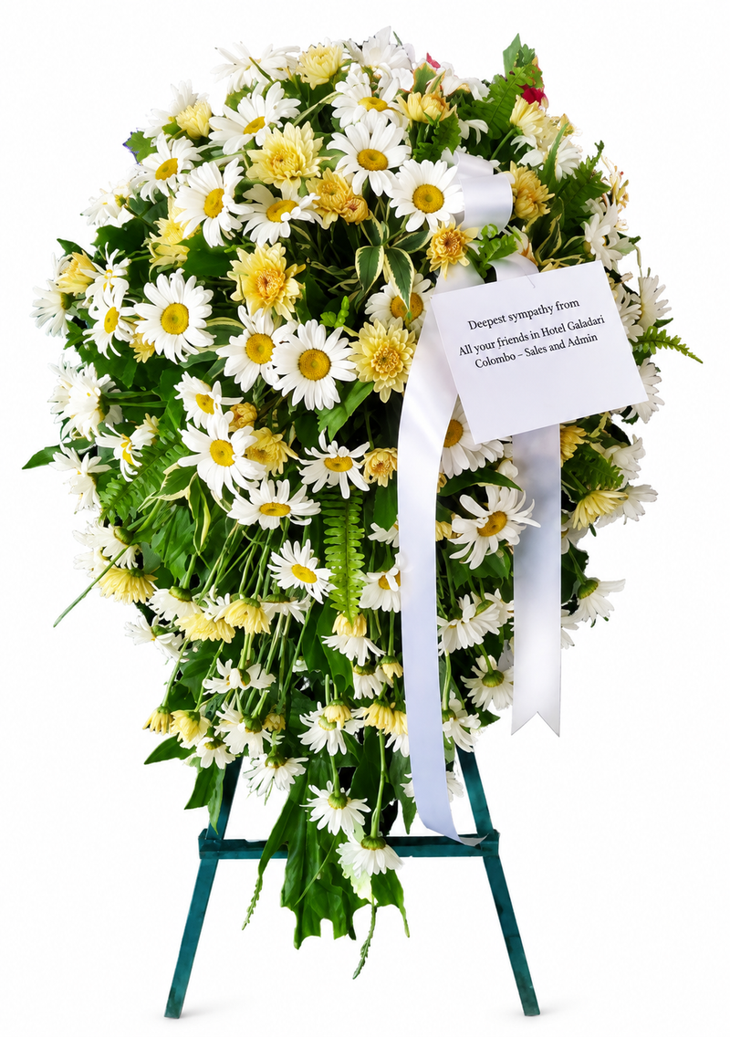 Elegant White Sympathy Standing Wreath