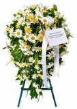 Elegant White Sympathy Standing Wreath