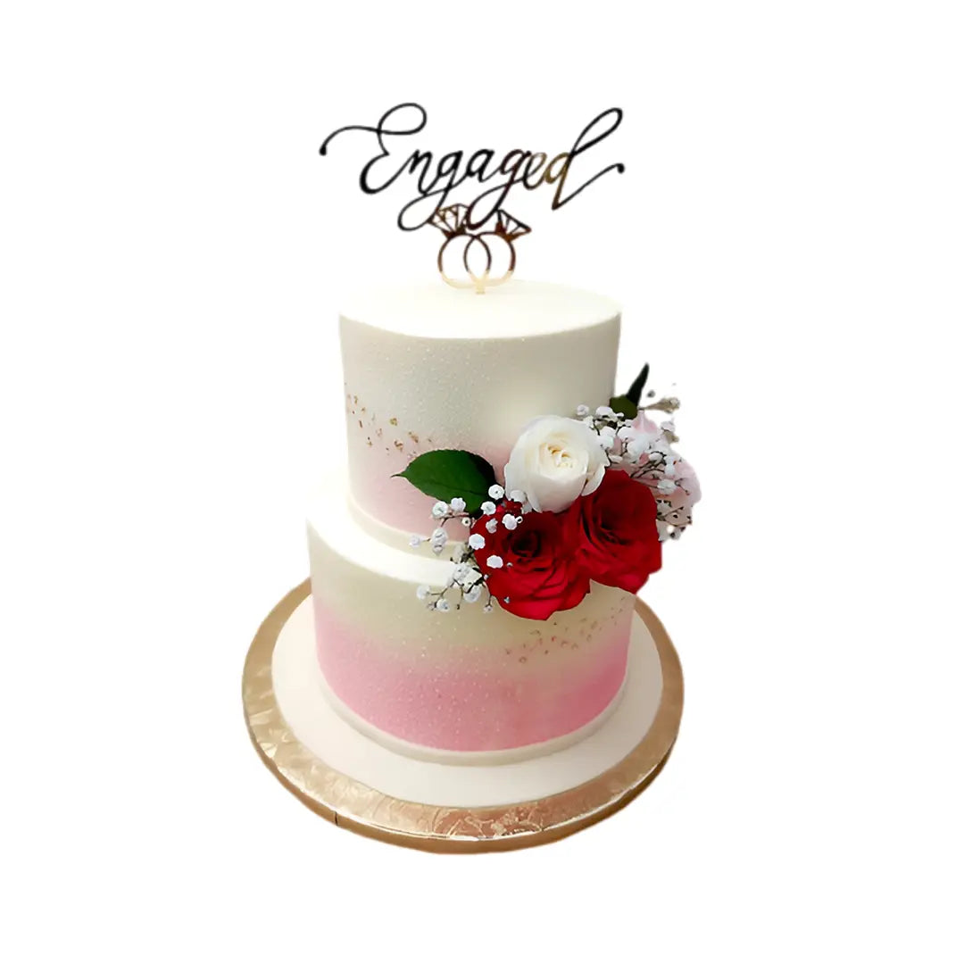 Elegant 2 Tier Engagement Cake by Yalu Yalu