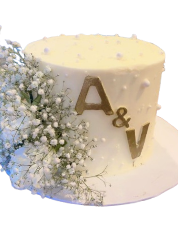 White Blossom Celebration Ribbon Cake by Yalu Yalu | Delivery in Sri Lanka