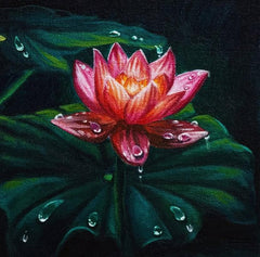 Ethereal Lotus Elegant Floral Art Painting by Yalu Yalu | Lotus Wall Décor