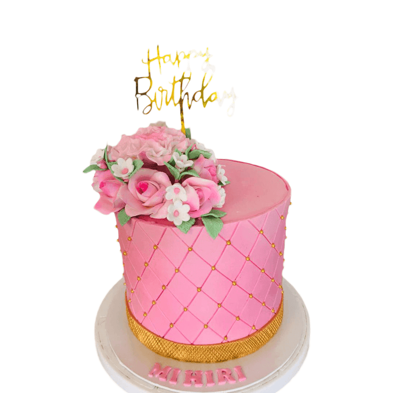 Floral Birthday Ribbon Cake by Yalu Yalu - yaluyalu