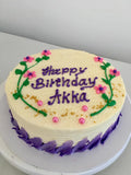 Floral Design Personalised Birthday Cake YaluYalu | Sri lanka