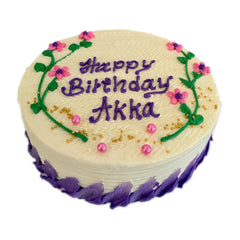 Floral Design Personalised Birthday Cake YaluYalu | Sri lanka