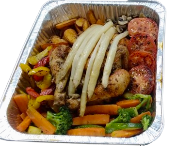 Full Roasted Chicken with Vegetables by Cinnamon Grand