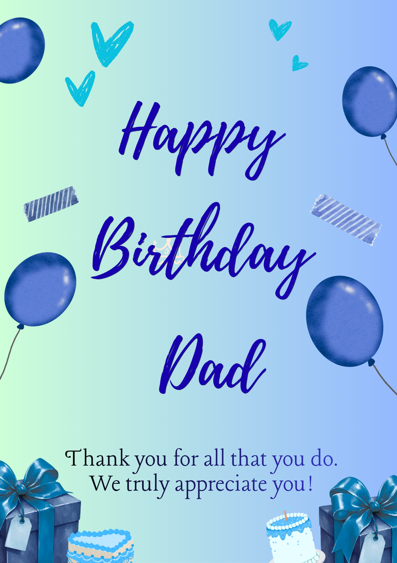 Happy Birthday Dad Greeting Card by Yalu Yalu