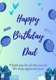 Happy Birthday Dad Greeting Card by Yalu Yalu