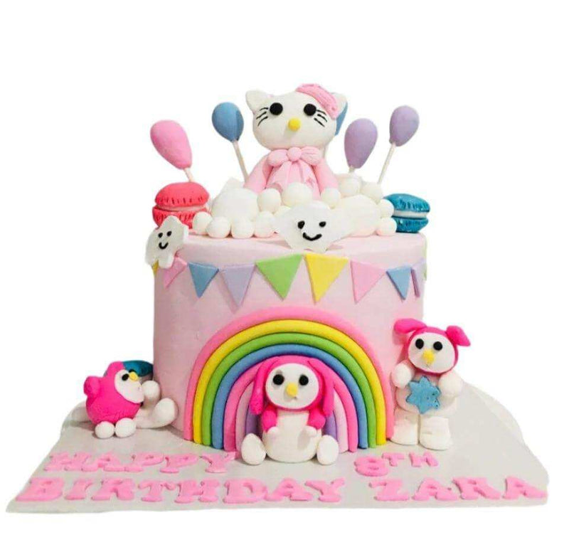 Hello Kitty Theme Designer Birthday Ribbon Cake by Yalu Yalu - yaluyalu