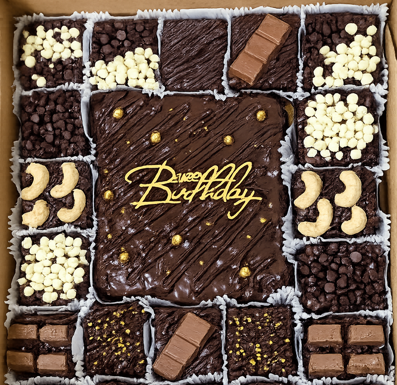 Luxury Chocolate Brownie Birthday Platter by Yalu Yalu
