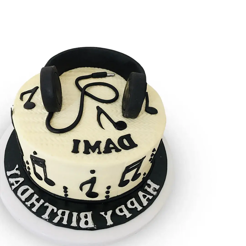 Music Themed Birthday Ribbon Cake 1Kg\1.5Kg - Yalu Yalu | Cake Delivery Sri Lanka