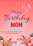 Happy Birthday Mom Greeting Card by Yalu Yalu