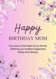 Happy Birthday Mom Greeting Card by Yalu Yalu