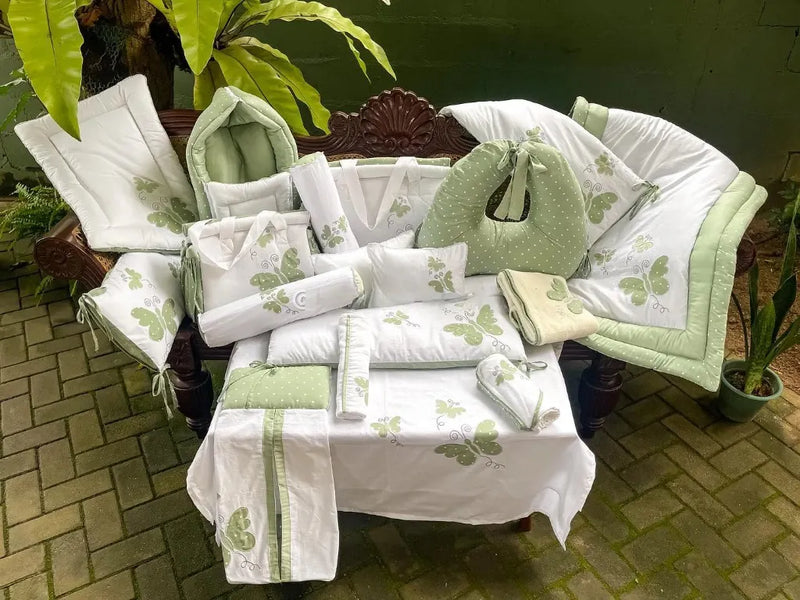Polka Butterflies Themed Baby Bedding Collection - Yalu Yalu
