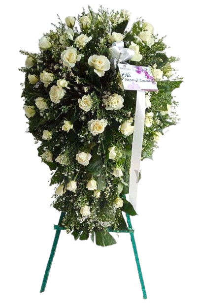 White Roses Stand Wreath
