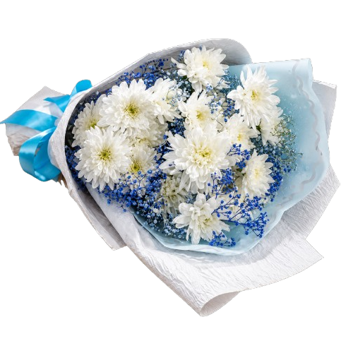 Snow White Chrysanthemum Bouquet by Yalu Yalu | Delivery in Sri Lanka
