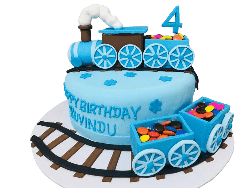 Train Theme Designer Birthday Cake by Yalu Yalu - yaluyalu