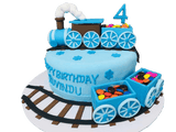 Train Theme Designer Birthday Cake by Yalu Yalu