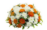 Orange and White Chrysanthemum Coffin Wreath