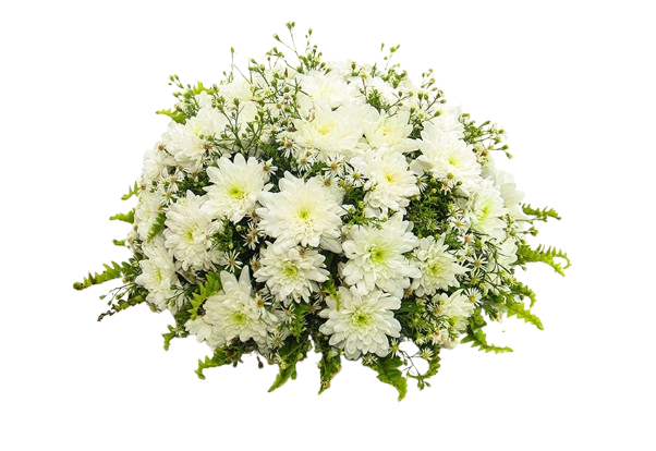White Chrysanthemum Coffin Wreath
