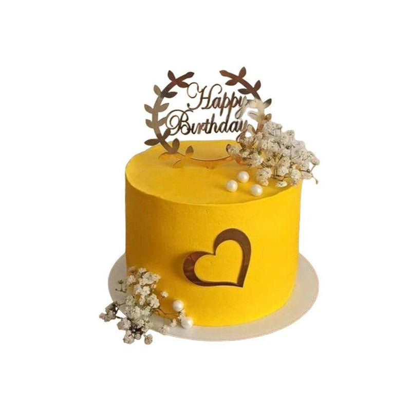 Yellow Heart Birthday Cake by Yalu Yalu - yaluyalu