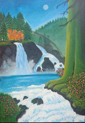 The Waterfall Painting by YaluYalu - yaluyalu