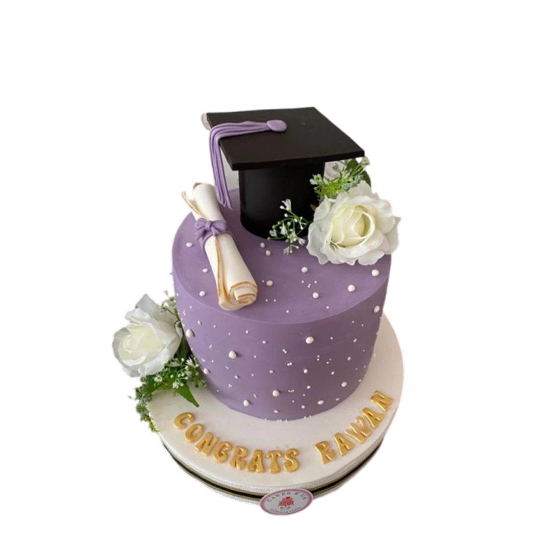 Floral Themed Graduation Cake by Yalu Yalu