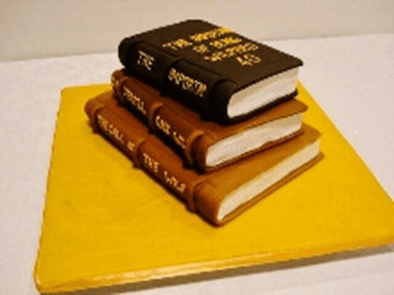 'Three Books' Birthday Ribbon Cake by Yalu Yalu yaluyalu