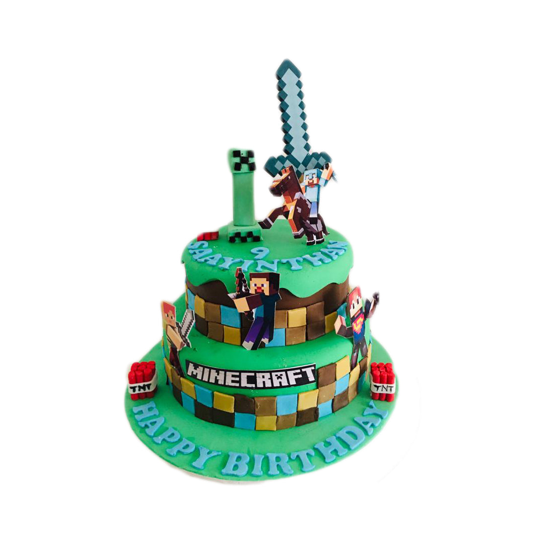 Minecraft Theme Designer Birthday Cake by Yalu Yalu