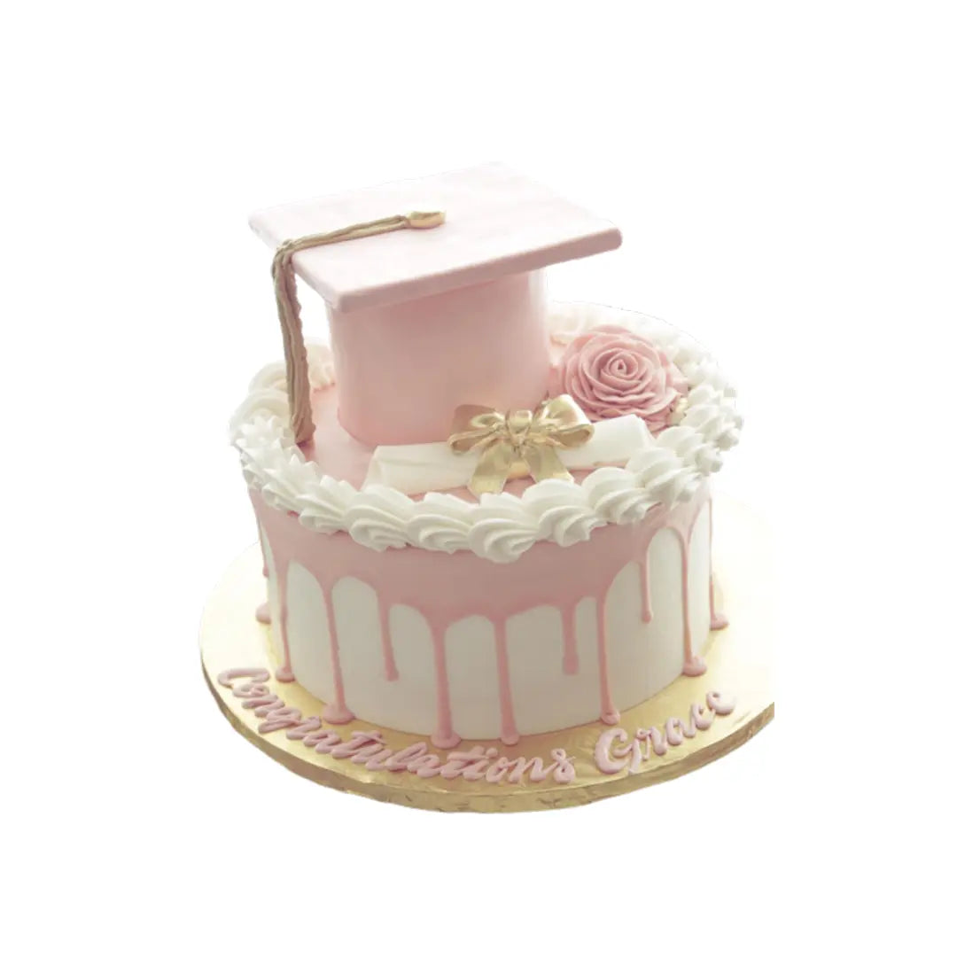 Pink Graduation Cake by Yalu Yalu