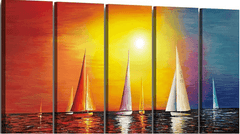 Sea Boat Wall Art Painting by YaluYalu - yaluyalu