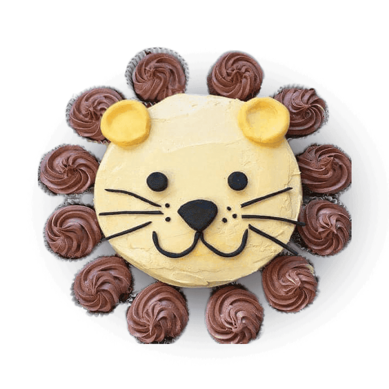 Lion Shape Designer Cake with Cup Cakes By YaluYalu - yaluyalu