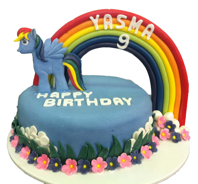 Rainbow Pony Designer Birthday Ribbon Cake by Yalu Yalu - yaluyalu