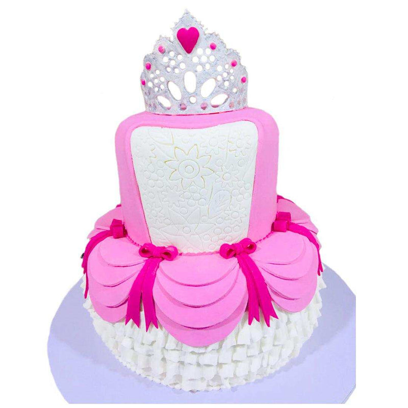 Princess Crown Birthday Designer Ribbon Cake by Yalu Yalu - yaluyalu