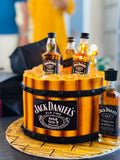 Jack Daniels Ribbon Cake by Yalu Yalu with Bottles yaluyalu