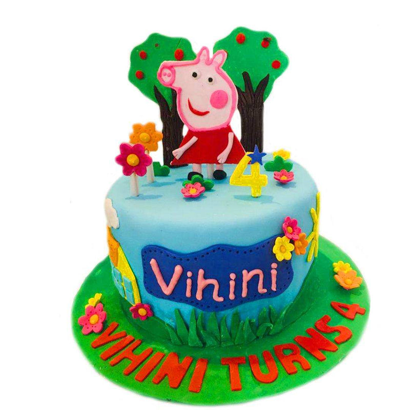 Peppa Pig Themed Birthday Ribbon Cake by Yalu Yalu - yaluyalu