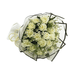 White Roses Flower Bouquet - yaluyalu