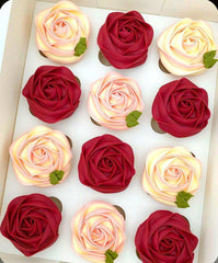 Romantic Rose Cupcakes Box (12 Pieces) by YaluYalu - yaluyalu